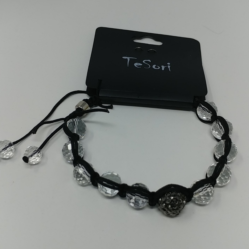 Adjustable Black Rope Beaded Drawstring Br… - Picture 2 of 3